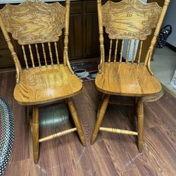 Pair Of High Back Bar Stools 