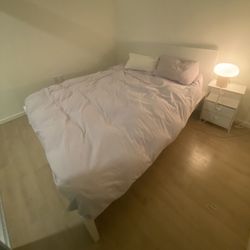 IKEA MALM Queen Bed Frame with Slats and Beam - LIKE NEW
