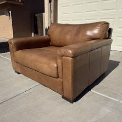 Italian Leather Oversized Armchair
