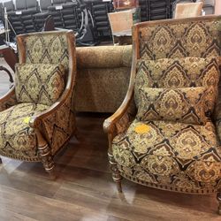 One of A Kind Wingback Chairs