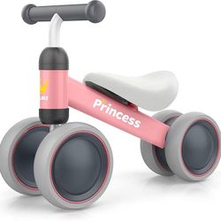 Baby Balance Bike for 1 Year Old Girl Gifts, 10-24 Month Toddler Balance Bike, 4 Silent Wheels Pre-School First Ride On Toys, 1st Birthday Gifts