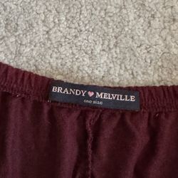 Brandy Melville Maroon Felt Skirt