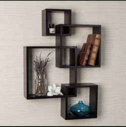 Espresso Intersecting Cube Shelves