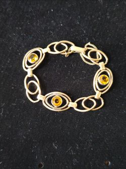 Vintage 12k over sterling silver Citrine bracelet