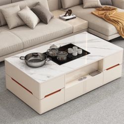 New fully automatic electric height-adjustable smart tea table with built-in tea System 