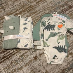 Baby -Newborn Long Sleeve Onesies 3pk And 2pk Towels