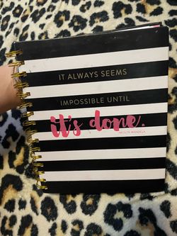 Spiral Notebook Planner Black White Stripe