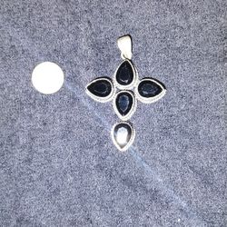 Onyx  Stone Cross Neckace