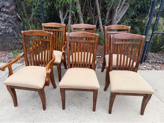 Set of 6 Wood Dining Chairs