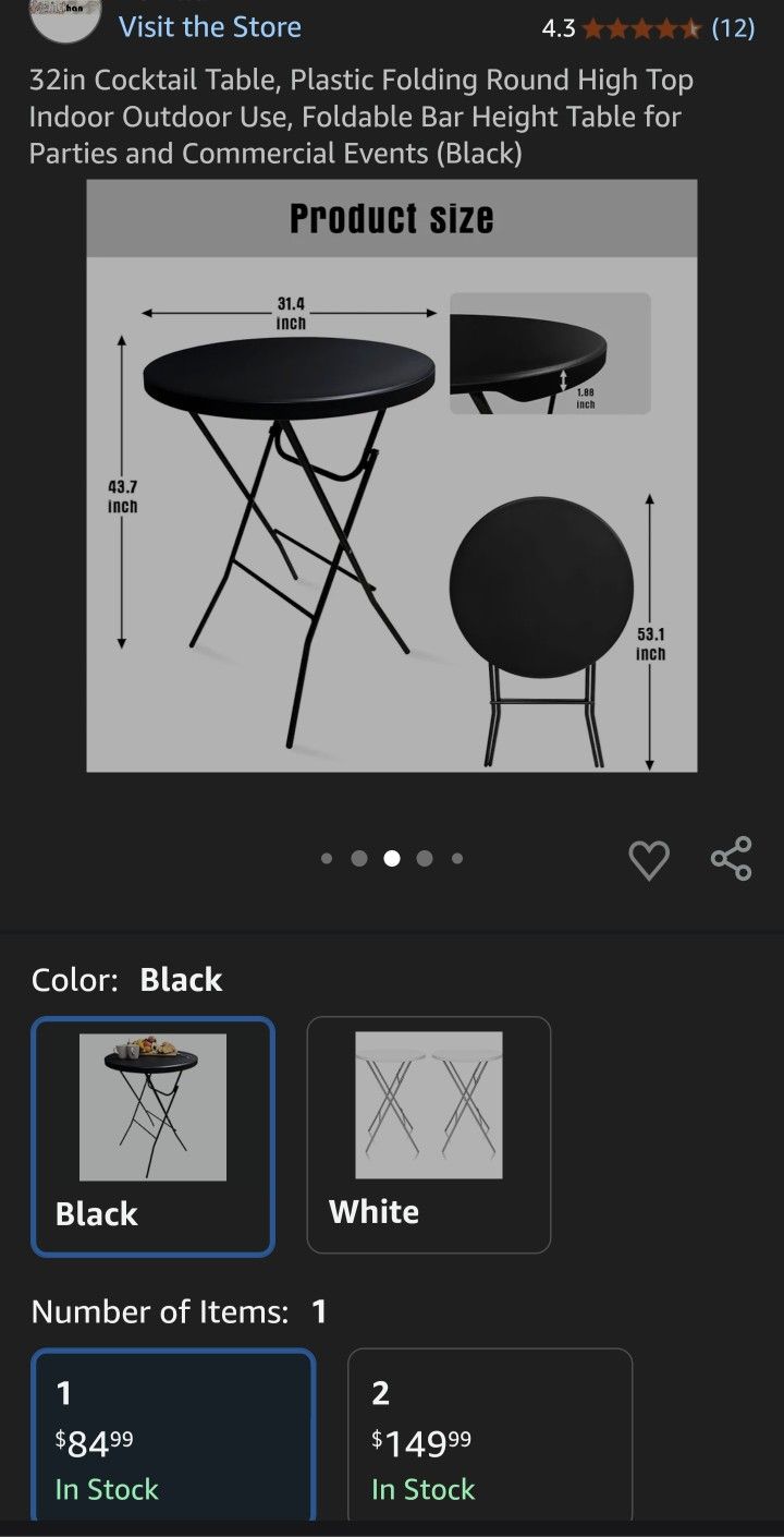 32 Inch Cocktail Table