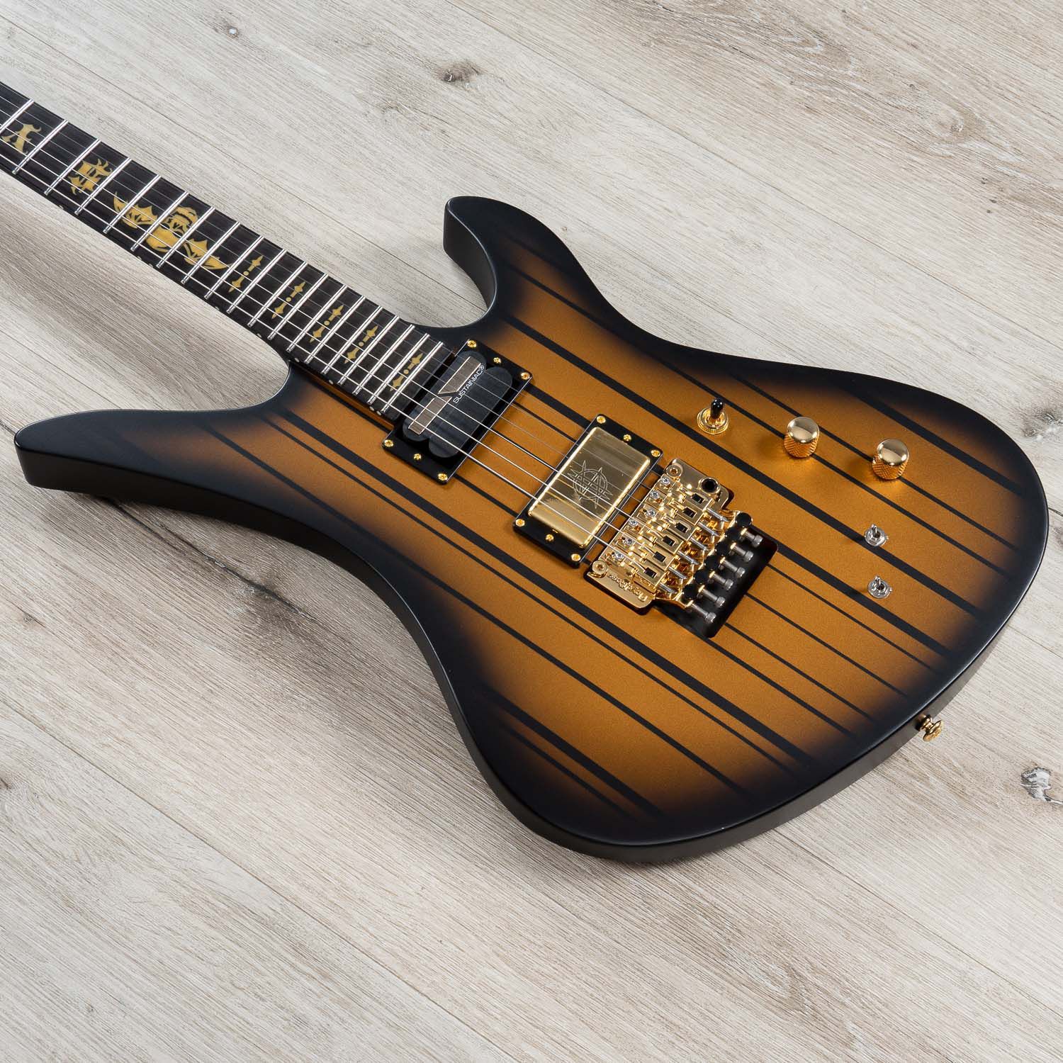 Synyster Gates Schecter Satin Gold Burst Custom S With Sustainiac