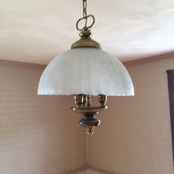 Beautiful Light fixture  with French Etched Shade 