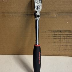 Snap-on Tools 1/4" Drive Dual 80® Technology Soft Grip Long Handle Flex-Head Ratchet (Red)
