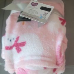 Parents Choice Pink Polar Bear Plush Blanket  Girls  30 Inx 36in( 76cmx91cm)