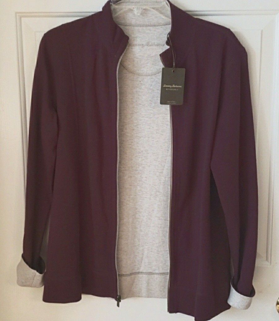 NWT Tommy Bahama Reversible Jacket Burgandy/Tan Size:M