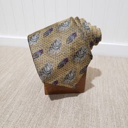 ROBERT TALBOTT Mens Silk Bass & Tackle Handwoven Best Of Class Tie (59"x4") Gold