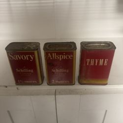 Old 1930,s Spice. Cans With The Spice In Them