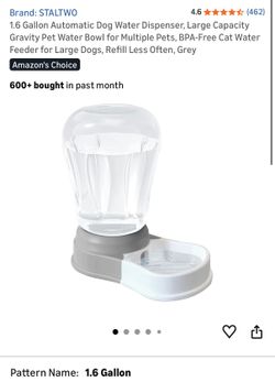 STALTWO 1.6 Gallon Automatic Dog Water Dispenser - Large Capacity Gravity Pet Water Bowl