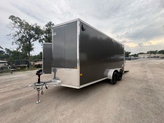7 x 16 Aluminum Enclosed Cargo Trailer w Ramp, Trade
