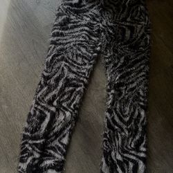 Fuzzy Zebra Pants 
