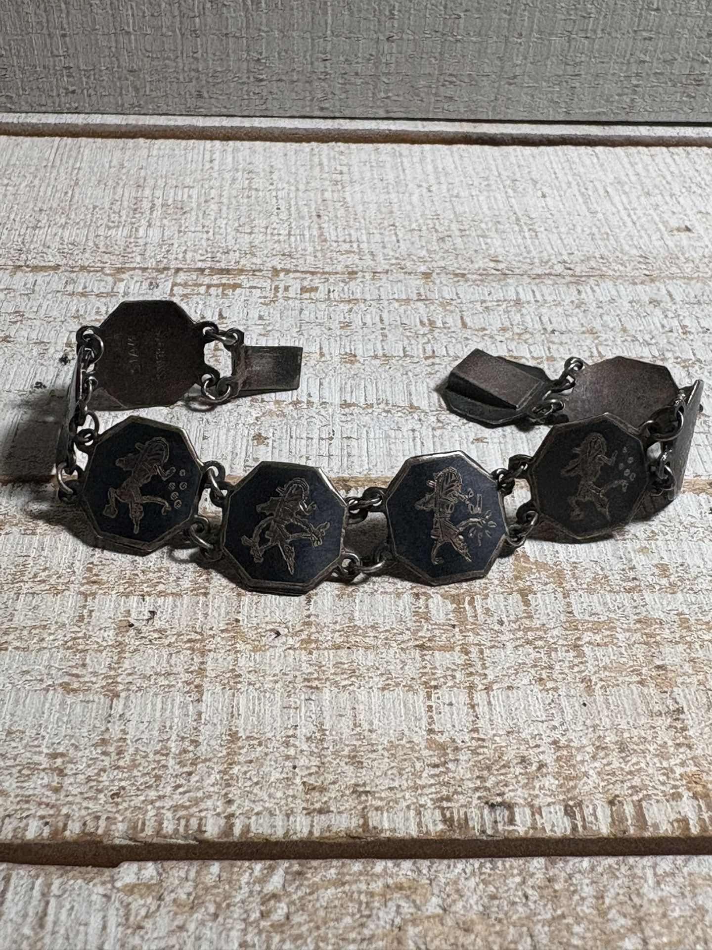 Vintage Siam Sterling Silver 925 Bracelet Thai Jewelry 