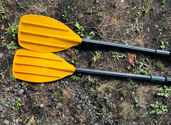Paddles Plastic Ribbed Inflatable Boat (Pair) - Black and yellow