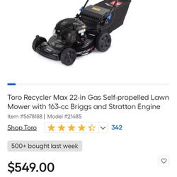 Toro 22in Gas Lawn Mower