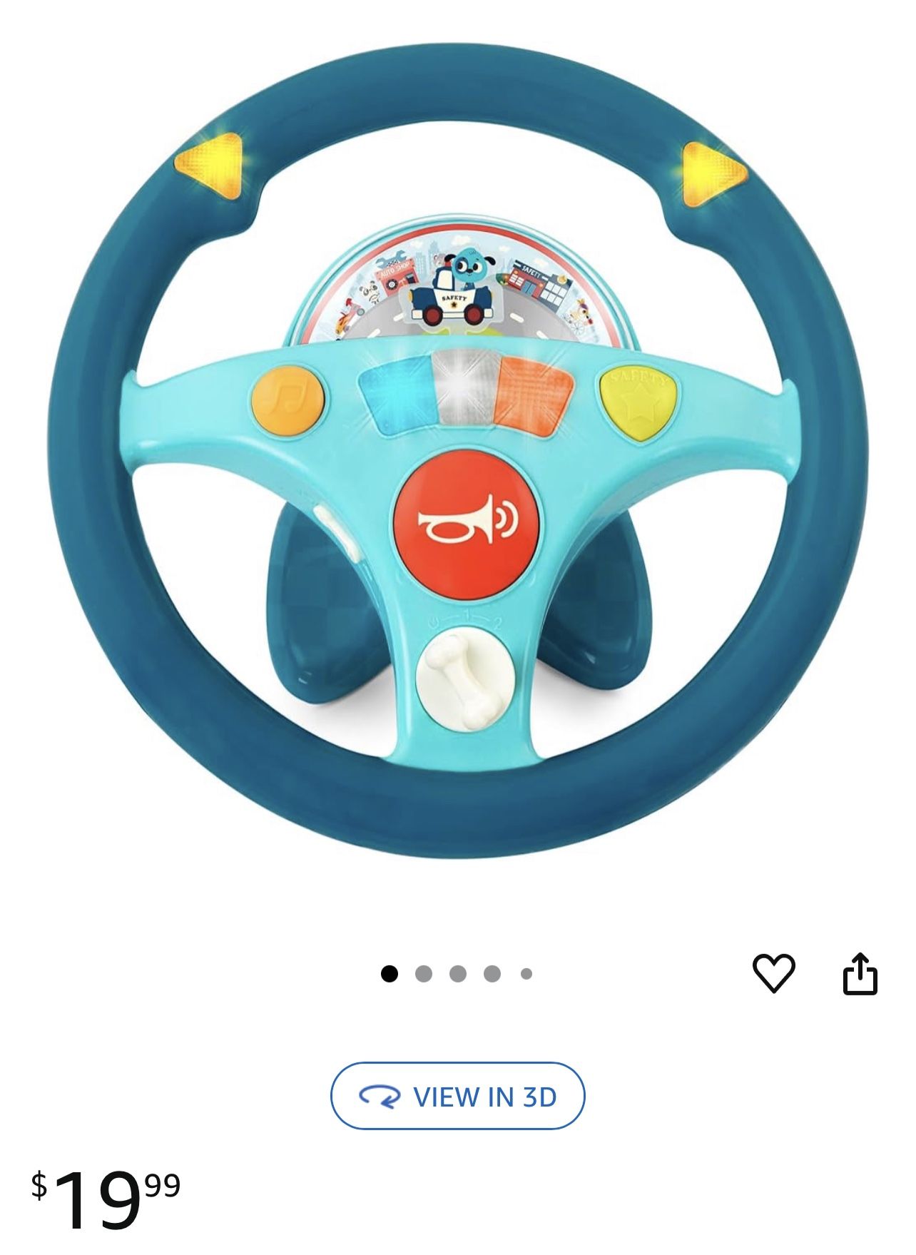 Toys Woofer's Musical Driving Wheel - Pretend Play Steering Wheel with Music, Sounds & Lights for To