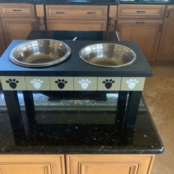 Elevated Double Dog Food Stand With Bowls