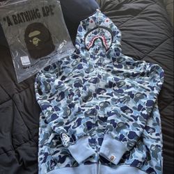 Blue Bape Full Zip Shark Jellyfish Hoodie for Sale in Santa Ana, CA -  OfferUp