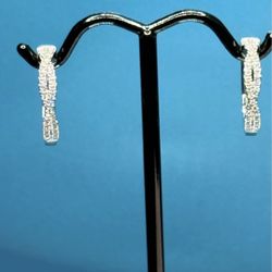# 79- Moissanite Eternity Earrings - 0.05 Carats Each