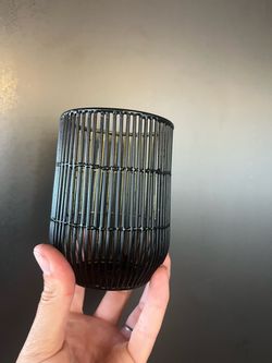 30 Black & gold wire cage candle holder