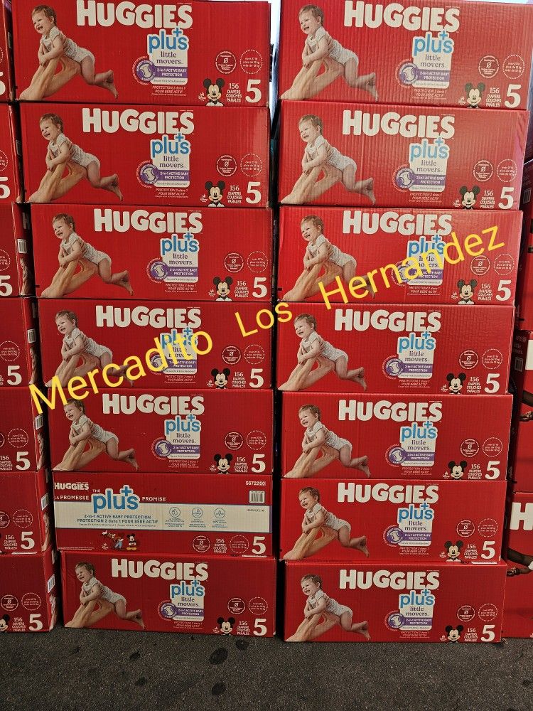 Huggies Size 5 Little Movers 156 Pañales Diapers❗️Nuevos Firm Price