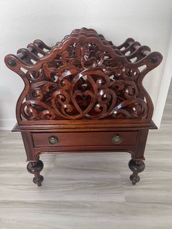Vintage Wood Magazine Rack