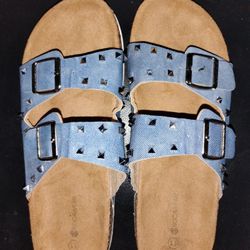 Women's Roco Wear Denim Sandals Size 11 Excellent Shape! 