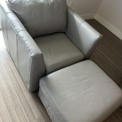 Leather Chair And Ottoman