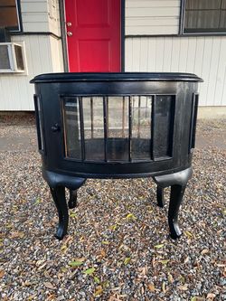 Vintage Black Oval Shaped chest