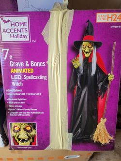 Home Accents Holiday 7ft Animated LED Spellcasting Witch