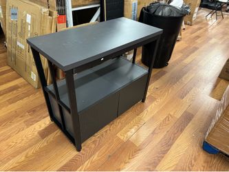 Black & Grey Accent Table With Two Doors