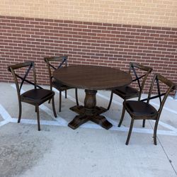 round table dining set 4 Chairs 