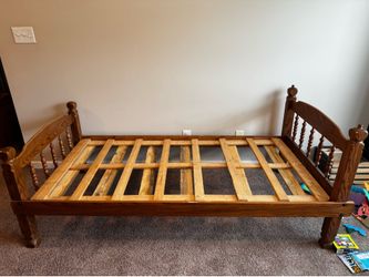 Twin bed frame solid oak