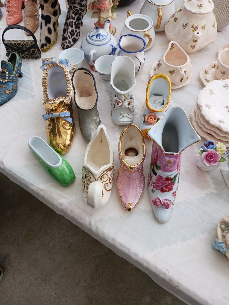Miniature Porcelain Shoes $3 Each $25 For The Whole Set