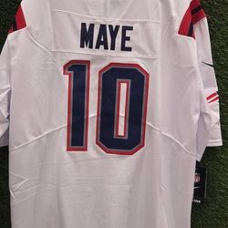 New England Patriots Maye #10 White Football Jerseys