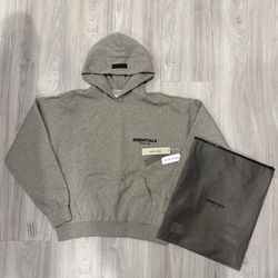 Essentials fear of god hoodie grey small