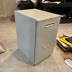 Two Drawer Filing Cabinet On Wheels (no Lock)