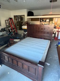 Queen bed frame with board