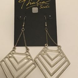 Thalia & Sodi Silver Tone Triangle Earrings