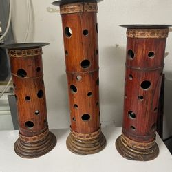 Bamboo Candle Holders