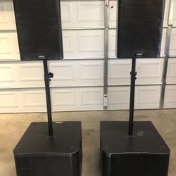 QSC K12.2 Powered Speakers & QSC KW181 Subs + 