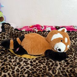 Red panda plush backpack